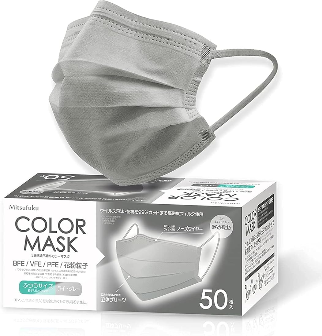 マスク 不織布 血色 50枚入 耳が痛くなりにくい (ピンク) 5箱セット